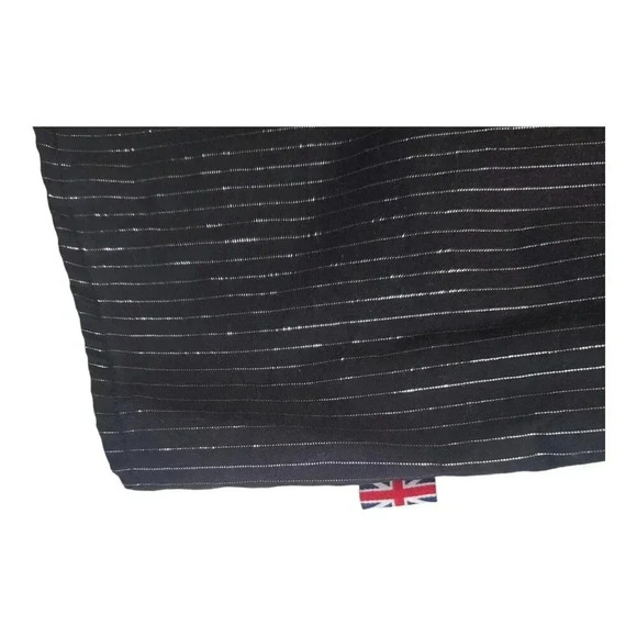 For Him London Men's Black Pinstripe Rhinestone Cross Button Up Shirt L - Picture 16 of 16